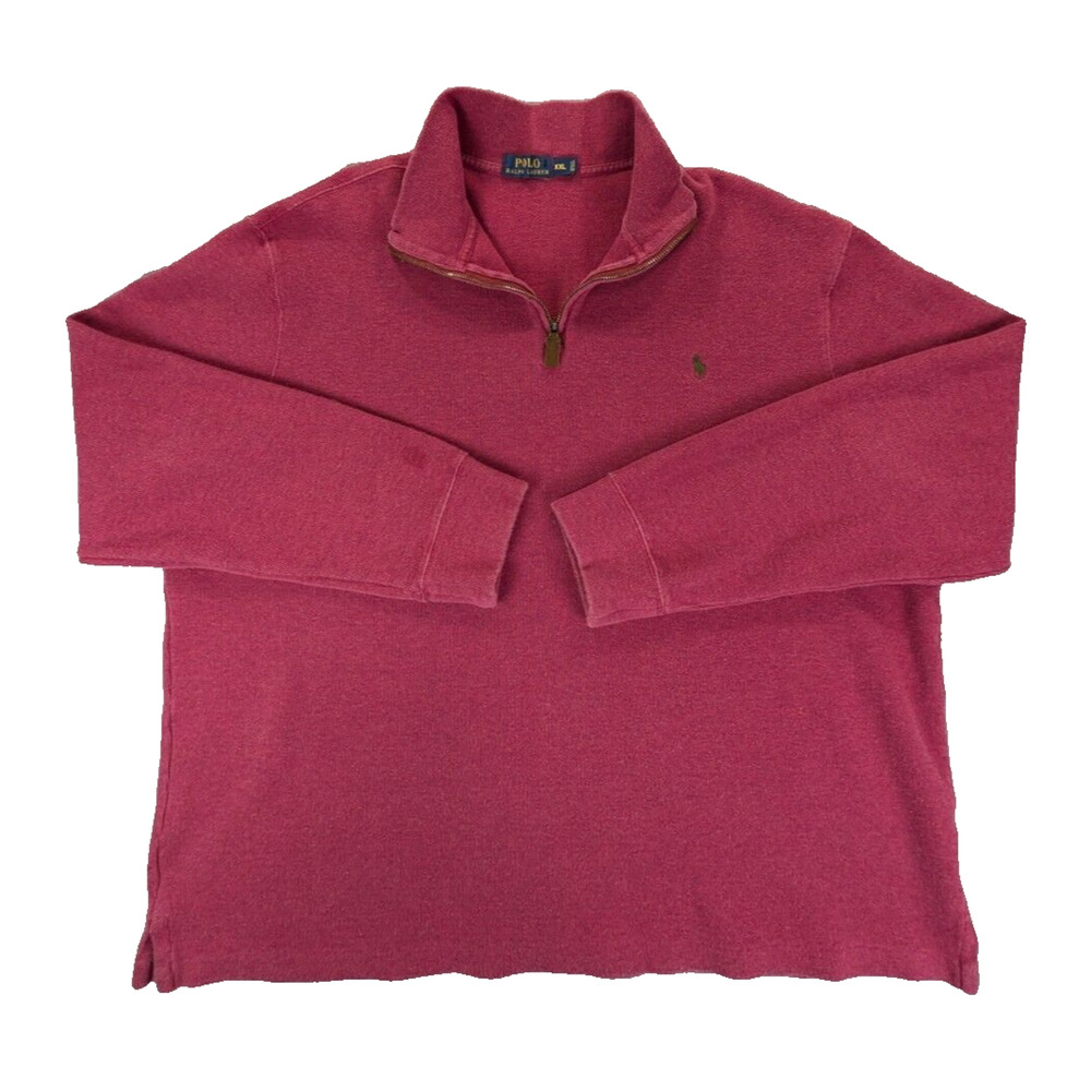 Polo Ralph Lauren Sweater Men's XXL 1/4 zip Pullover Collared 100% Cotton